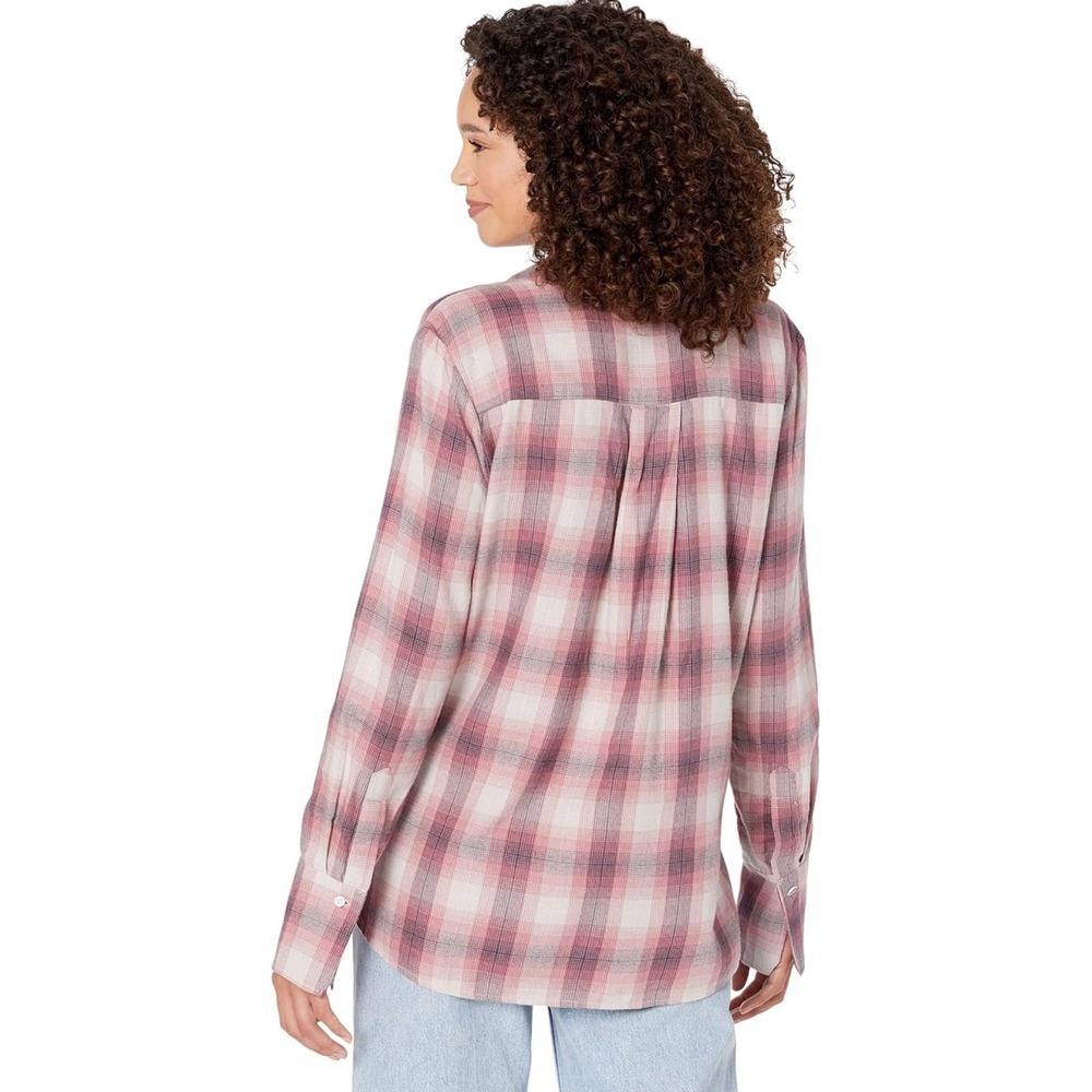PAIGE Davlyn Women's Plaid Pink Multi Button Down Shirt Cozy Top Size Small - Picture 3 of 12